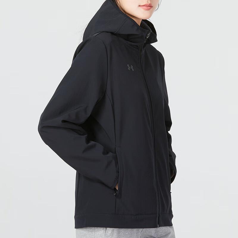 Under Armour Однотонная повседневная спортивная куртка с капюшоном, женские куртки, черный цвет 22600402-001