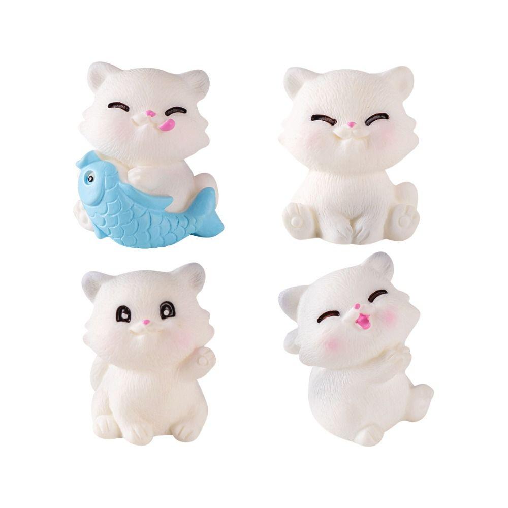 Party Supplies Cute Mini Cat Figurines DIY Resin Crafts Cat Statue Cartoon Kitten Figurines Miniature Car Accessories
