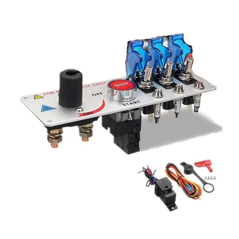 Панель переключателей зажигания для гоночного автомобиля 12 В, кнопка пуска/остановки двигателя, светодиодный тумблер