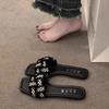 Casual outerwear one-word slippers women's summer 2024 new flat-bottomed versatile fairy style shoes beach cool slippers