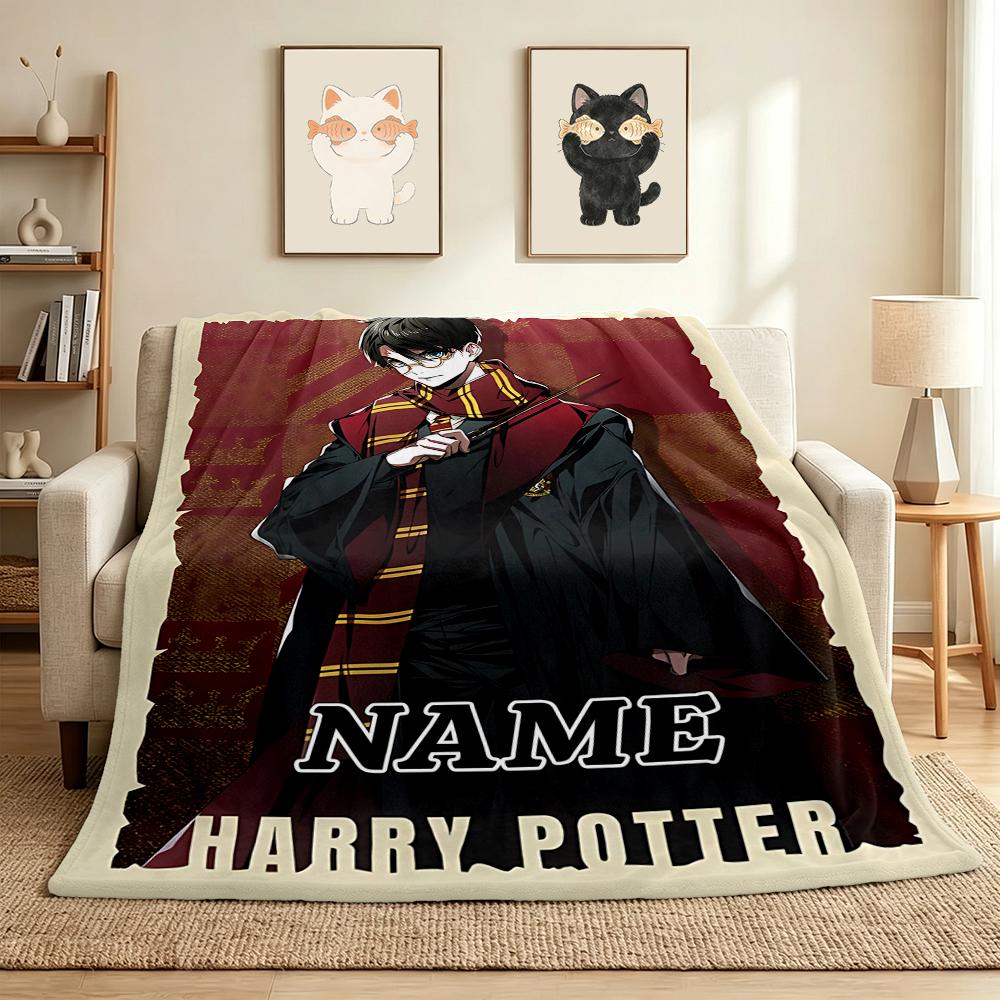 Custom Name Golden Snitch Flannel Blanket Throw Blanket Soft Warm Sofa Bed home Decor Unique Gift