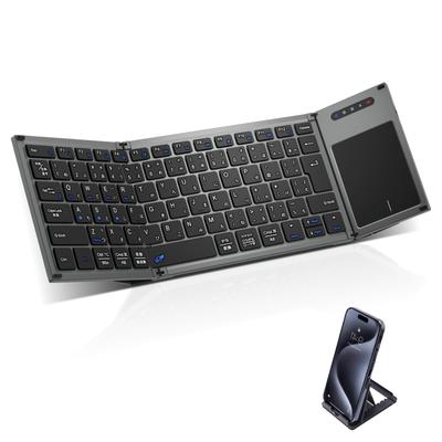 Ewin Беспроводная Bluetooth Клавиатура JIS Стандартная Японская Совместимая с Подставкой, Складная, Раскладка, Тачпад, Клавиатура для iPad/iPhone, Трех устройств