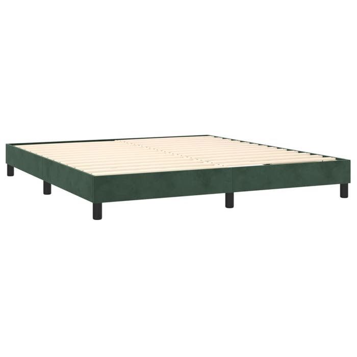 Sommier à lattes et matelas - Maison Exclusive - Velours vert foncé - 160x200cm - 2 places