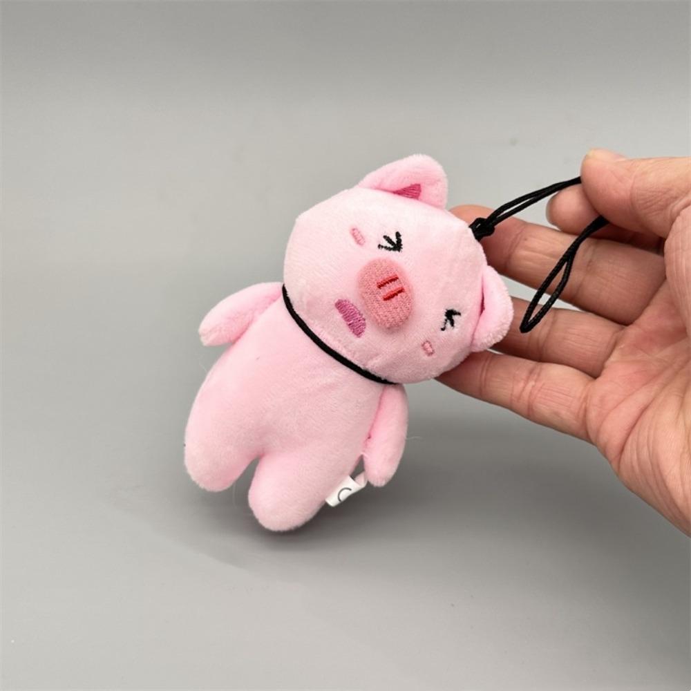 Stuffed Animals Hanging Pig Keychain Crooked Head Pig Pendant Creative Piggy Stuffed Doll  Kid Gift