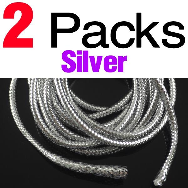 MNFT 2Packs(Total 4m) Mraided Holographic Mylar Cord 3.5mm 3mm Tubes For Fish Fly Tying Materials There Are White Lines Filling