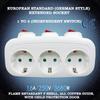 Электрические розетки ЕС с выключателем ВКЛ/ВЫКЛ, евро-удлинители с 1 по 3 штыря, стандарт Германии, адаптер, вилка, розетка