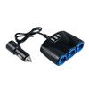 3 Way Car Cigarette Lighter Adapter, USB  , Black Plastic USB   Power Adapter, Convenient 12-24V Vehicle Socket Distributor, Suitable for
