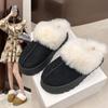 Модные меховые тапочки женские зимние плюшевые роскошные тапочки на толстой подошве женские дизайнерские хлопковые домашние туфли на толстой подошве