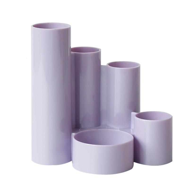 Подставка для ручек с пятью отверстиями, креативная круглая ваза для ручек, карандашница, держатель для кистей для макияжа, органайзер для хранения канцелярских принадлежностей