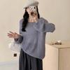 Autumn and Winter New Mohair Thin Gentle Soft Waxy Knitted Sweater Top Loose Sweater Pullover Woman
