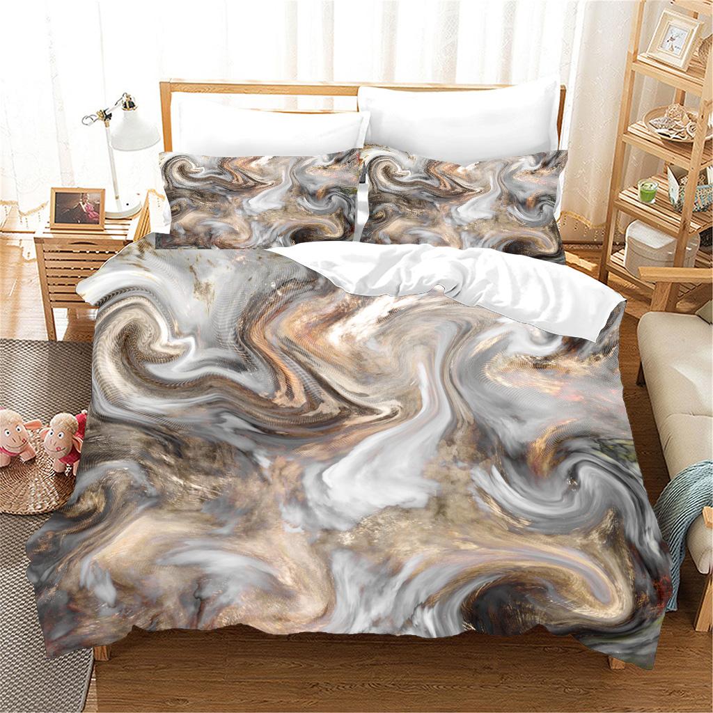 3D черный мрамор современная текстура золотая абстрактная серия полиэстер полный комплект постельного белья односпальная двуспальная кровать пододеяльник 2 шт наволочка