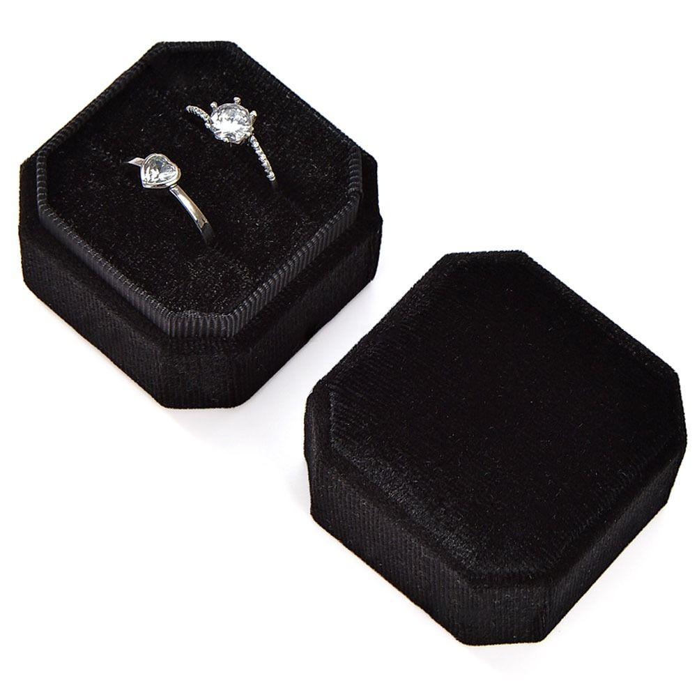 Octagon Square Jewelry Box Velvet Ring Display Box Portable Packing Box  Engagement