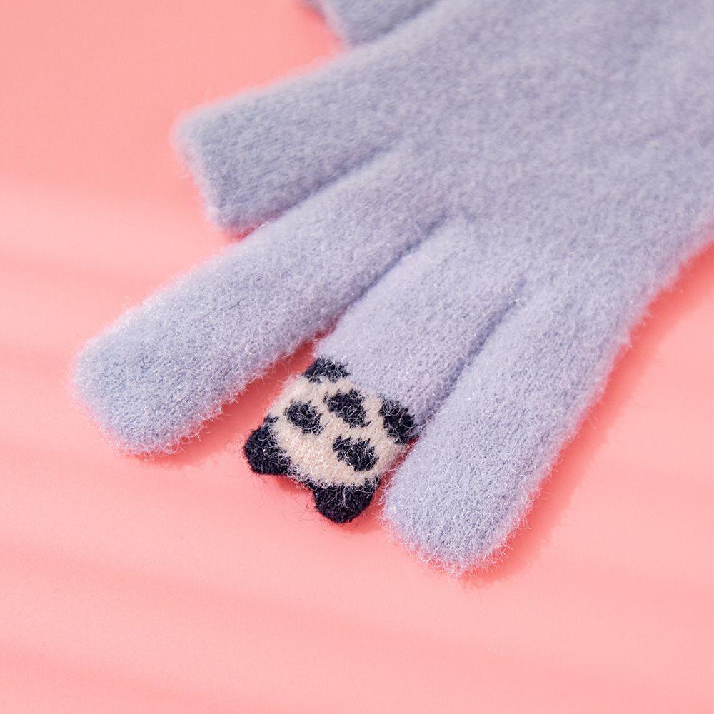 Thicken Driving Letter Korean Mittens Panda Women Winter Gloves Outdoor Gloves