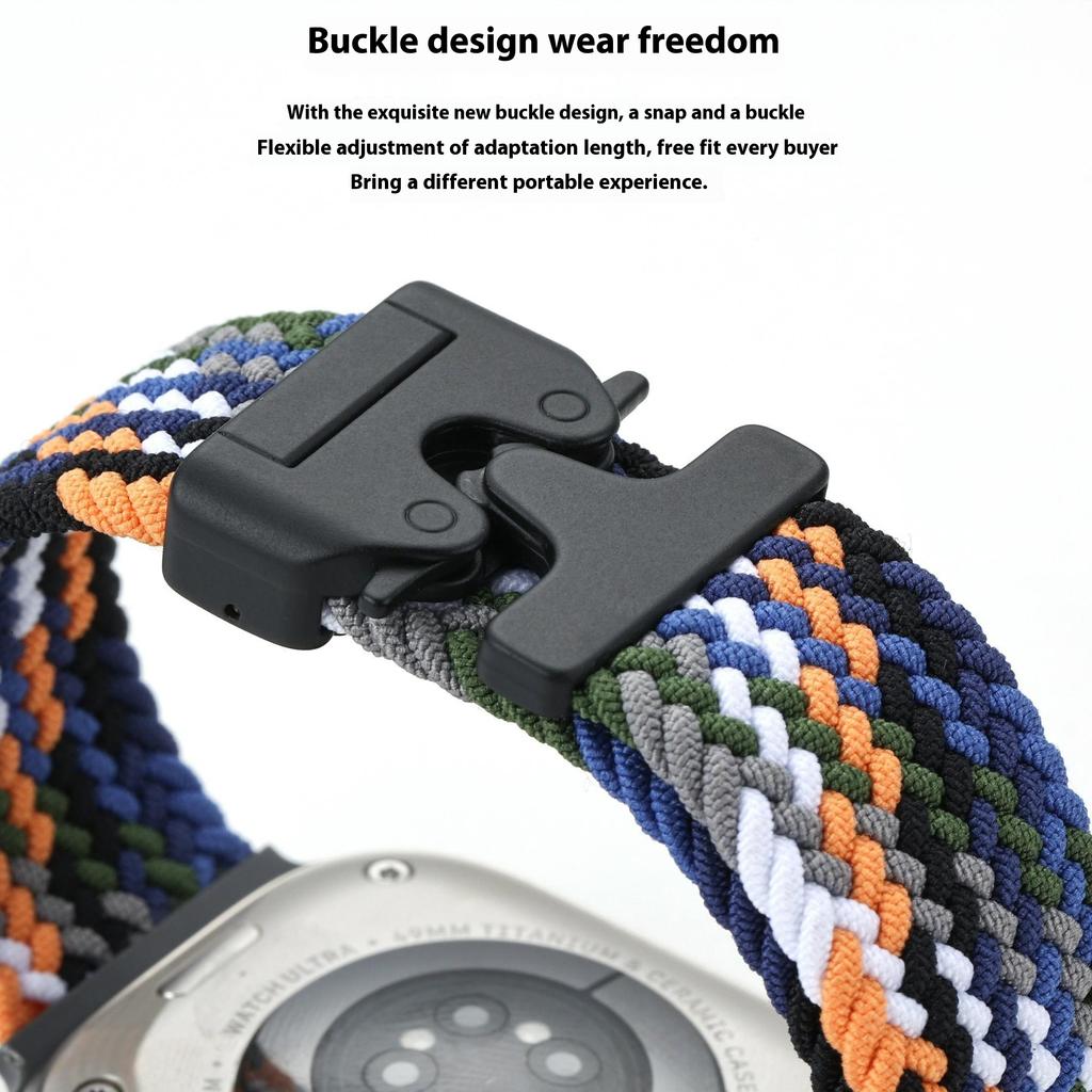 Wrist Strap for Apple Watch Series 10 9 8 7 SE 6 5 4 3 2 1 42mm 41mm 40mm 38mm Parachute Buckle Nylon Braided Watch Band