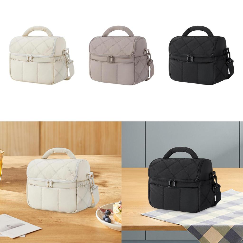 Insulated Cooler Bag Zipper Hot Cold Food Thermal Bag for Hiking School Trip