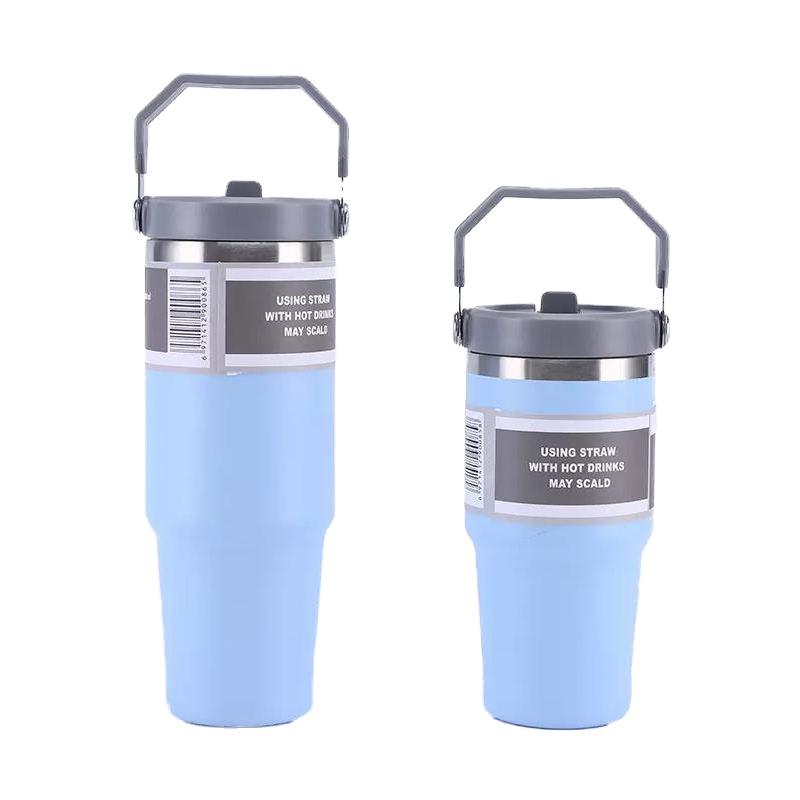 New American Style 600ml/900ml Stainless Steel Double-Layer Insulated Coffee Cup Vacuum Flask for Hot Cold Beverages Car Travel