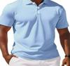 Мужская однотонная рубашка-поло с коротким рукавом на пуговицах