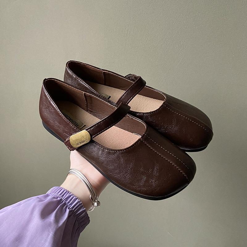 French Bag Head Half Slippers Women's Summer Wear 2025 New Versatile Retro Skirt Mary Jane Cool Slippers