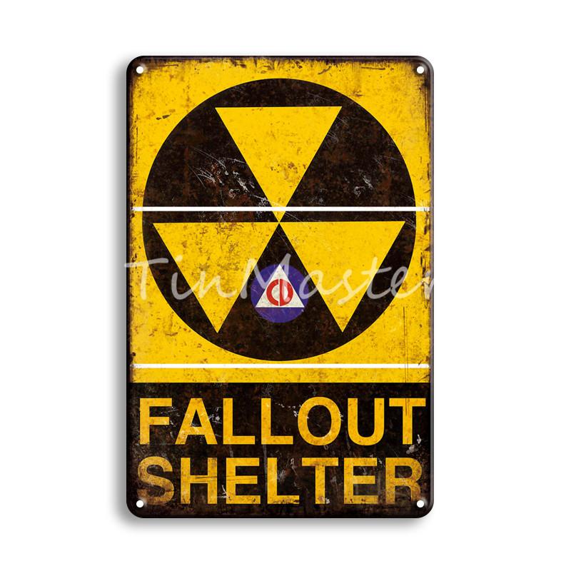 RADIATION FALLOUT SHELTER металлическая жестяная вывеска винтажный домашний декор яйца ретро металлический плакат парикмахерская человек пещера настенное украшение