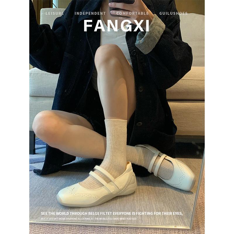 Версия из коровьей кожи новых серебристых балеток для спорта и отдыха, плоские туфли-лодочки, женские туфли Мэри Джейн с квадратным носком и толстой подошвой