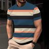 Summer Fashion Hip Hop Stripe Graphic T Shirts For Men Personality Casual 3D Harajuku Print Round O-Neck Short Sleeve Tees Top