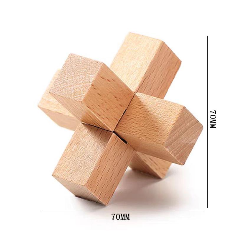 Luban Lock Puzzle Unlock Interlock Game IQ Test Wooden Brain Teasers For Adults Kids Logic Smart Mind Challenge Educational Toys