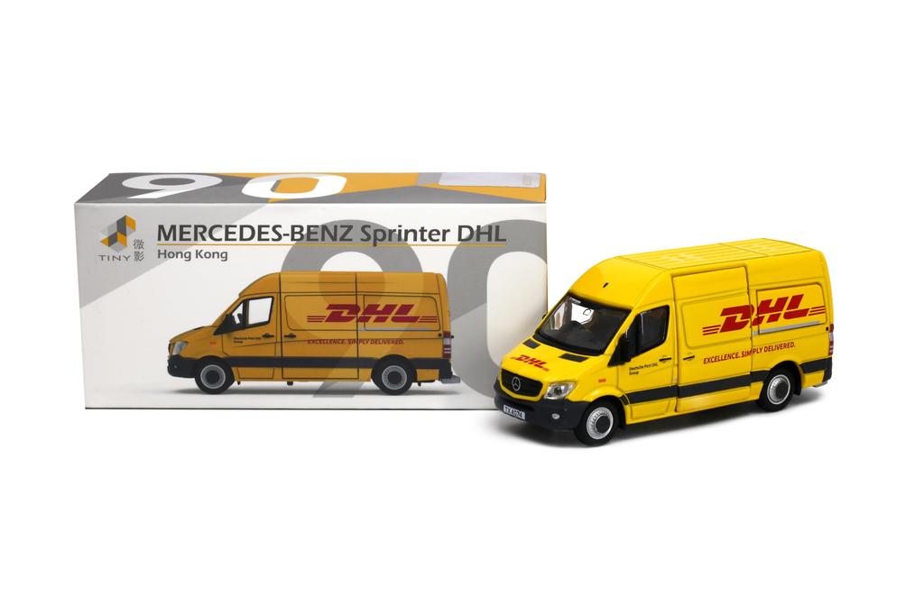 Масштабная модель автомобиля Tiny City Sprinter FL DHL, литой металл 1/76 №90 Mercedes-Benz
