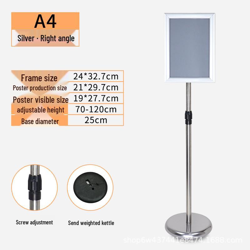 Stainless Steel Vertical Advertising Standee Display Stand for Hotels