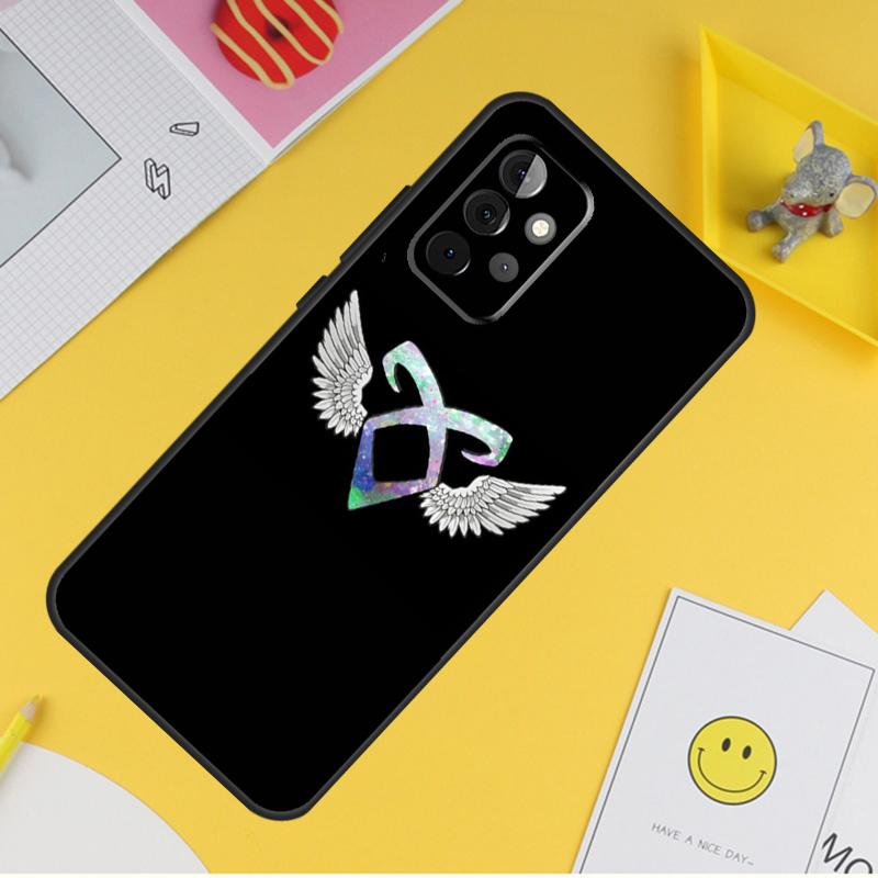 Shadowhunters Angelic Rune Logo Case For Samsung Galaxy A54 A34 A14 A13 A33 A53 A12 A32 A52 A71 A51 A15 A25 A35 A55 Cover