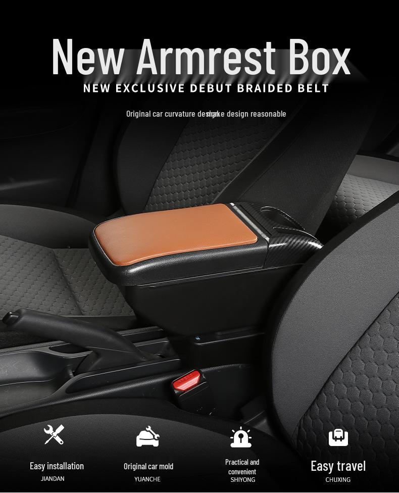 Подходит для Toyota Yaris 2008-2011: Подлокотник-бокс без сверления