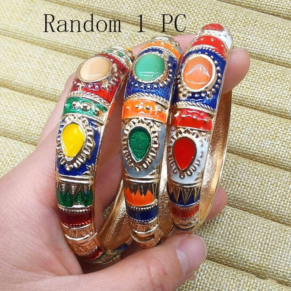 Traditional Peony Filigree Flower Bangle Enamel Women's Hand Bracelet Gifts for Women Girl