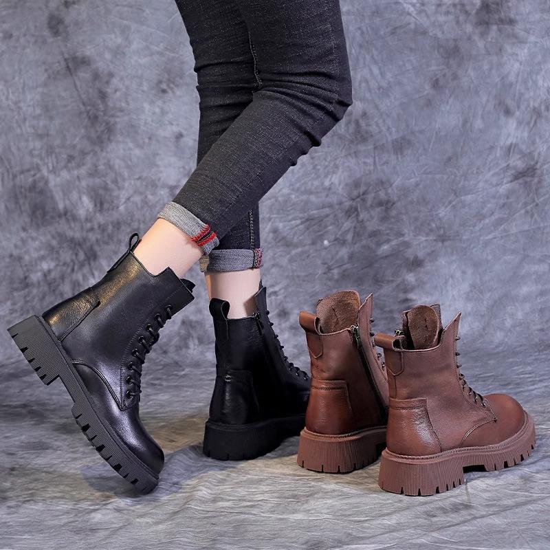 2025 Autumn and Winter New Boots Martin Boots Thick-soled High-value Versatile British Style Short Boots Support