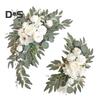 2Pcs Artificial Wedding Arch Flowers DIY Flower Arrangement And Backdrop Decoration for Wedding Ceremony Reception Welcome Sign Decor