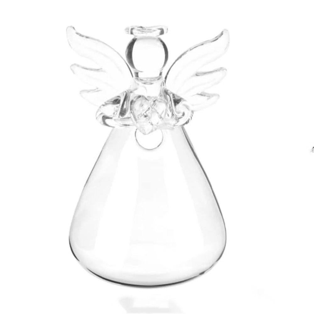 Hand-blown Transparent Angel Vase Borosilicate Glass Angel Shape Hydroponic Container Eye-catching DIY Plant Wall Mounted Vase