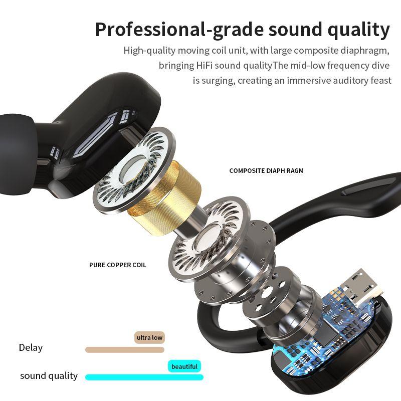 S10 Bluetooth 5.2 Наушники Бизнес Беспроводная гарнитура с ушным крючком HIFI Стерео Handfree Наушники для звонков с микрофоном