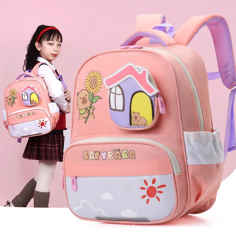 Charming Cartoon Versatile Backpack For Young Kids In Soft Pastel Variants Color