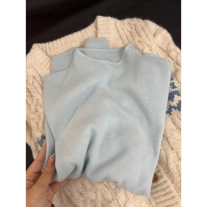 Весенний темперамент удобный повседневный и тонкий свитер с высоким воротником и длинными рукавами, женский модный свитер, уменьшающий возраст