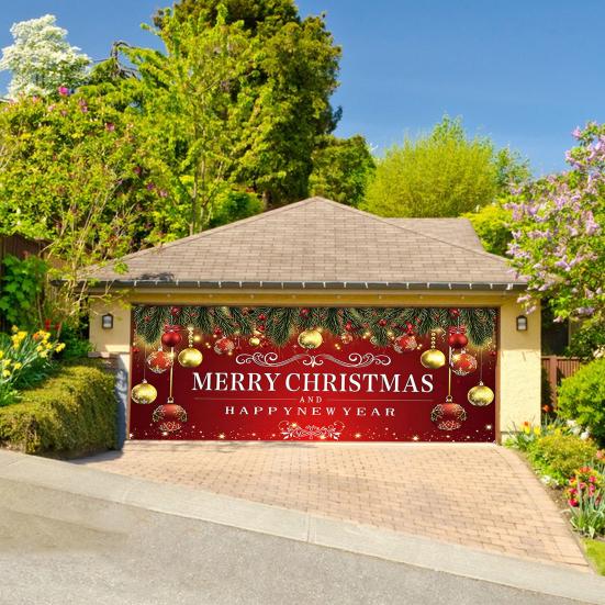 480x210 см Рождественский гобелен на дверь гаража Санта-Лось Снеговик с принтом в помещении и на открытом воздухе праздник настенный баннер фон дверная крышка декоративная ткань