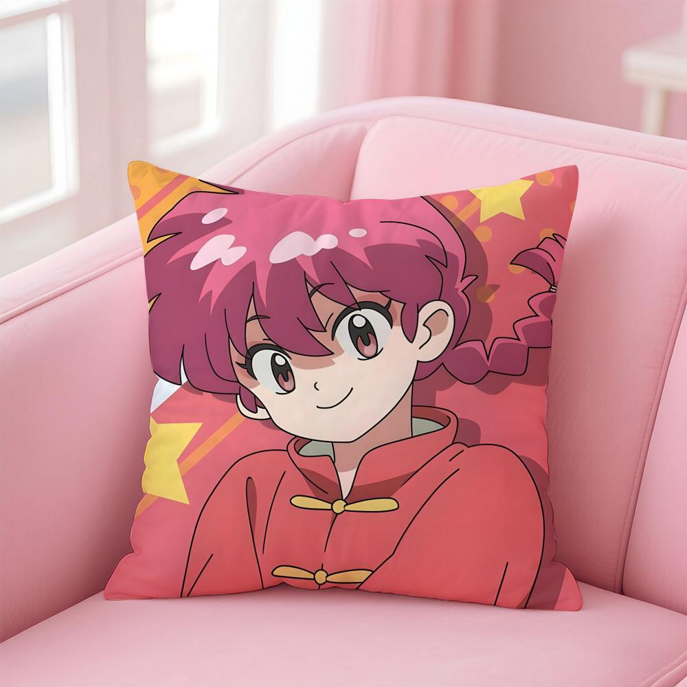 Anime Funny RRRanma Cushion Cover Pillow Case Soft Skin Friendly Fabric Comfort Concealed Zipper