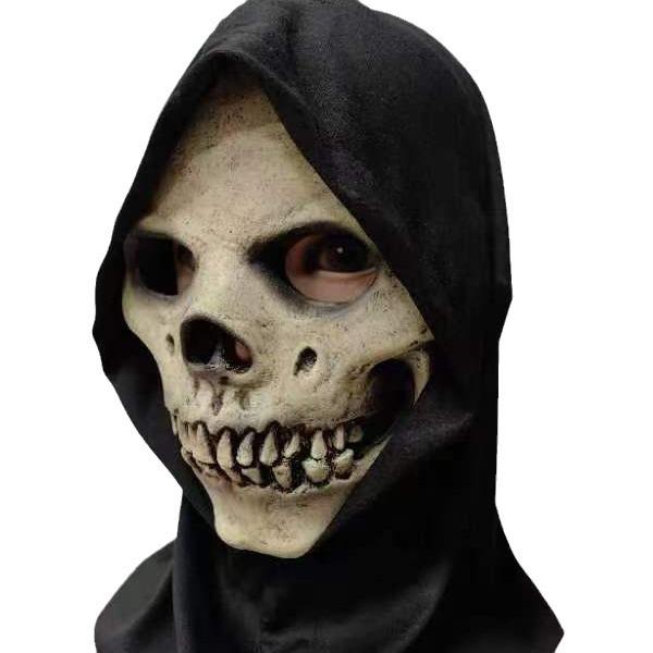 Skull mask Halloween latex horror mask, haunted house helmet prop Half-face skull mask