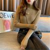 Autumn and Winter Women's Knitwear Slim Long-sleeved Inner Sweater Half-high Neck Black Versatile Bottoming Shirt