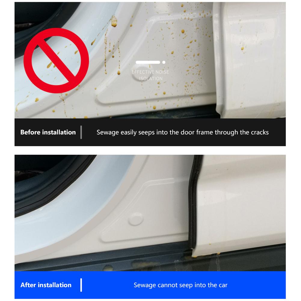 Двухслойная наклейка для уплотнения дверей автомобиля, резиновые уплотнительные полосы, звукоизоляционная прокладка для двери багажника, L-образная шумоизоляционная полоса