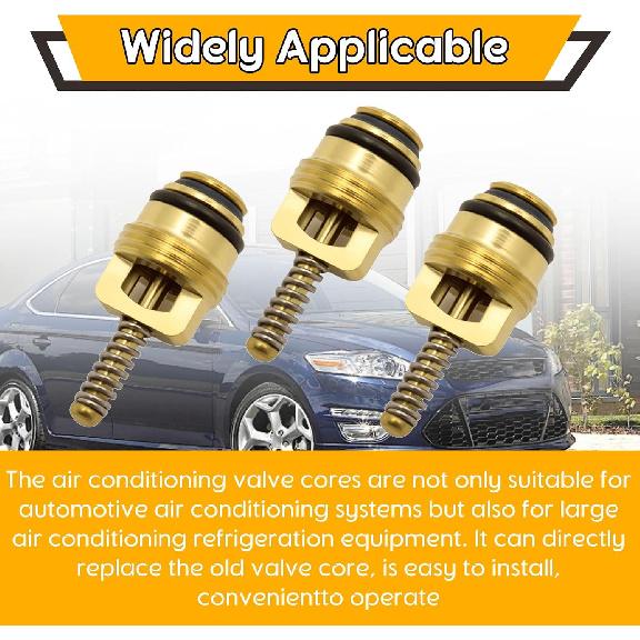 30Pcs M10 Brass AC Valve Cores Fit For Ford GM Chrysler 134A and R12 System | Air Conditioning Valve Cores Fit For BAS03009 MT0065 59356 Ford