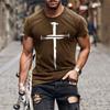New Men's Minimalist Printed Cross 3D T-shirt