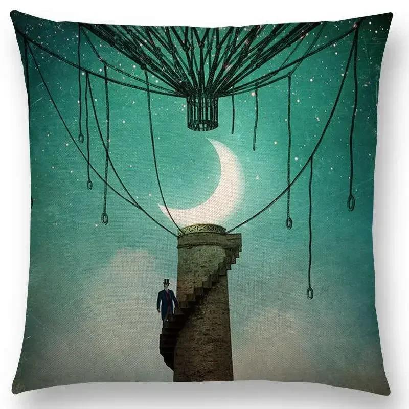Women Lovely Girl Shakespeare Fantasy Double-Sided Printed Pillow Cover Short Plush Suitable Living Sofas Throw Cushion Cover
