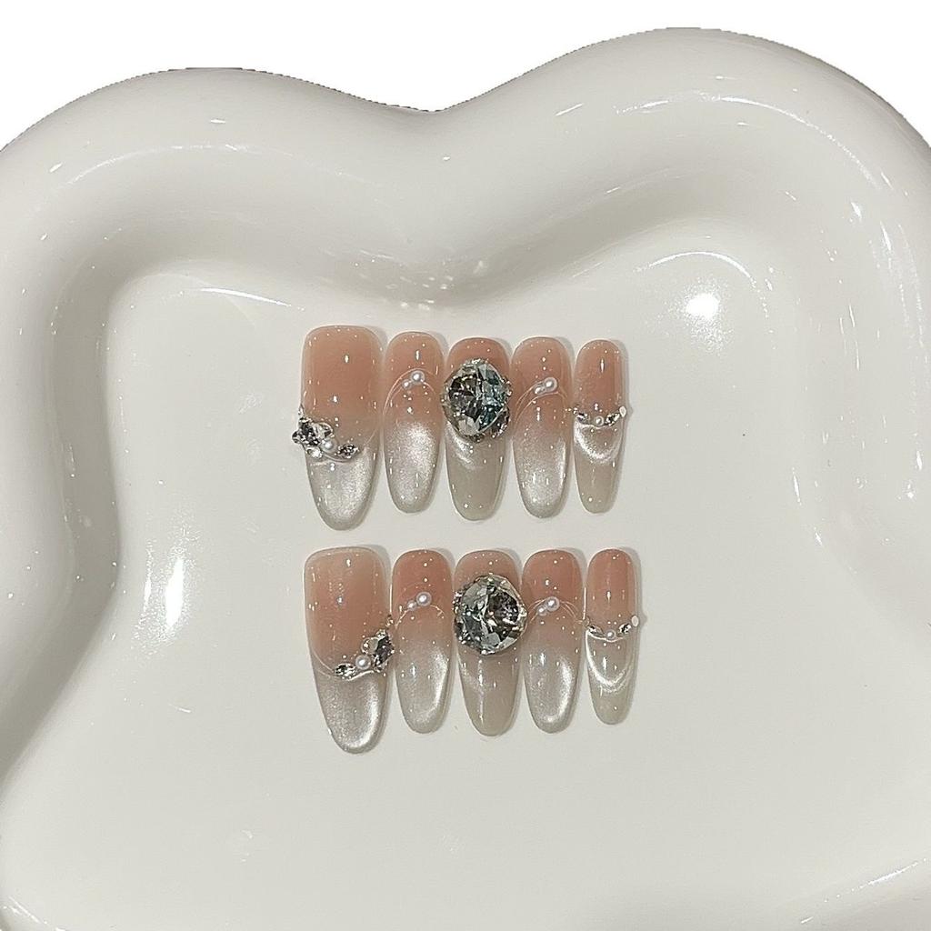 Peach Moonlight Handmade Blinking Gradient Silver Flashing Glass Beads Light Chasing Cat Eye Boutique K9 Wearing Armor