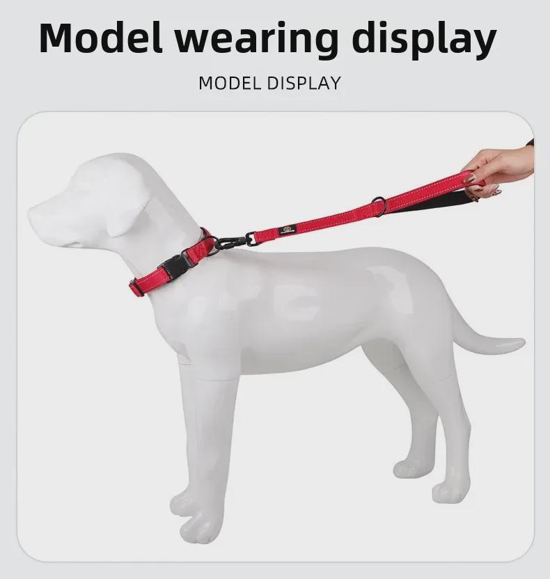 Короткий поводок для дрессировки из нейлона для средних и крупных собак - прочный тяговый трос