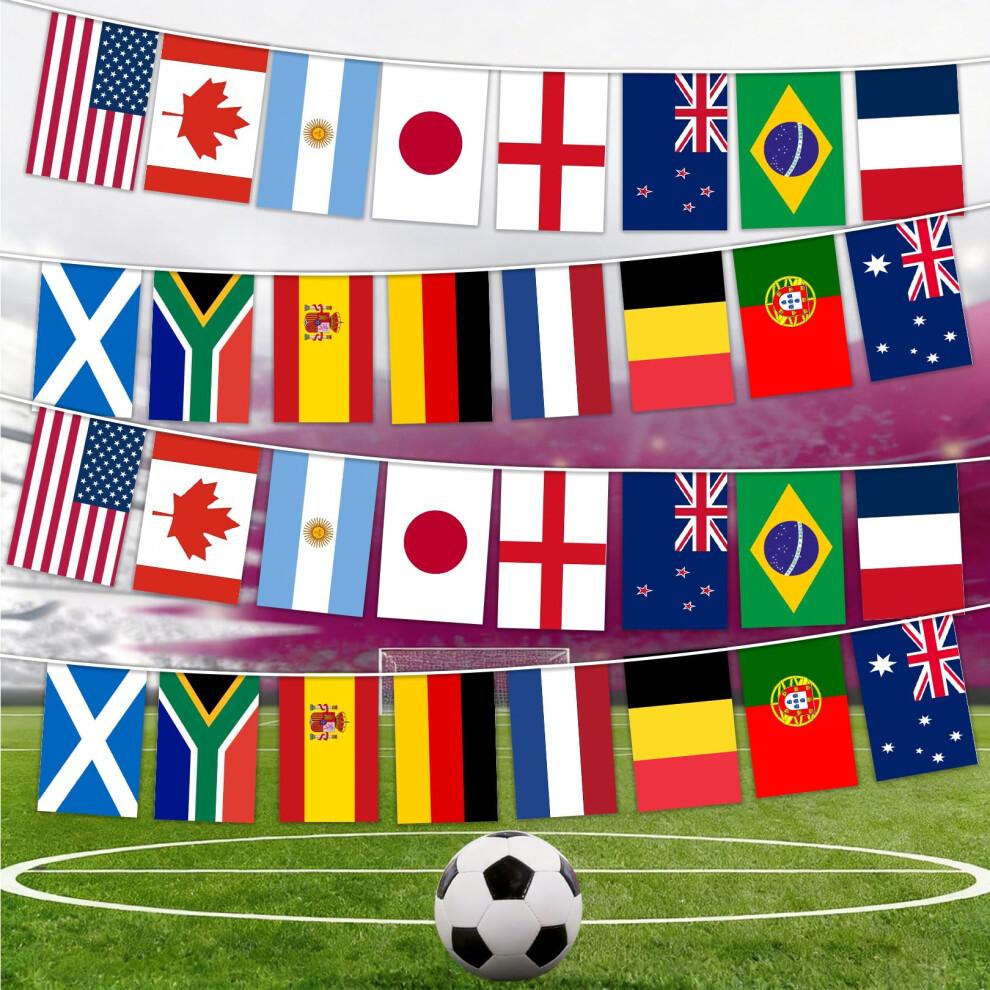 Flankor World Cup Football 2026 Flags Bunting for World Cup Party Decorations 36ft/11m, Double Sides Flags Bunting for World Cup Football Bar Club De