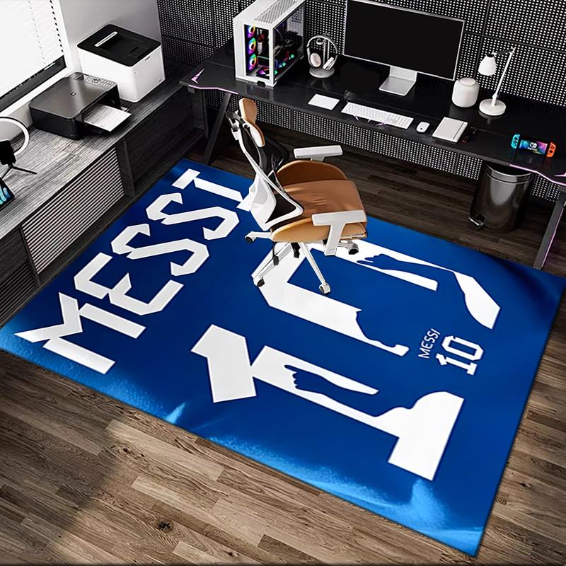 1pc Area Rug Appropriate for Office, Football Star Messi Carpet, Versatile Printed Chair Rug, Durable Home Sofa Carpet