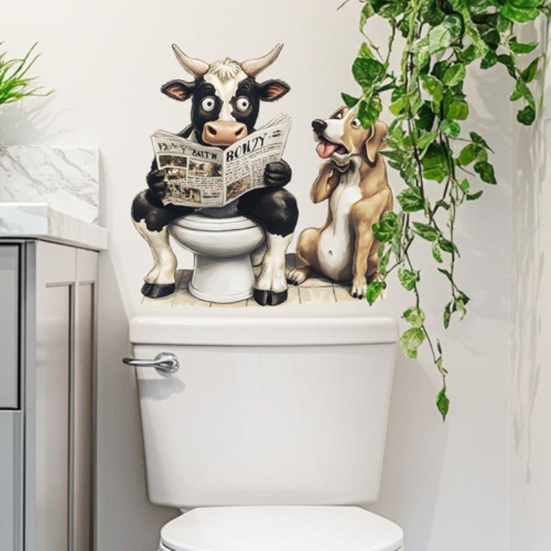 Креативная реалистичная 3D наклейка на унитаз с милым котом Vision, забавная наклейка с изображением животных для ванной комнаты, декор крышки унитаза, самоклеящаяся ПВХ, водонепроницаемая картина